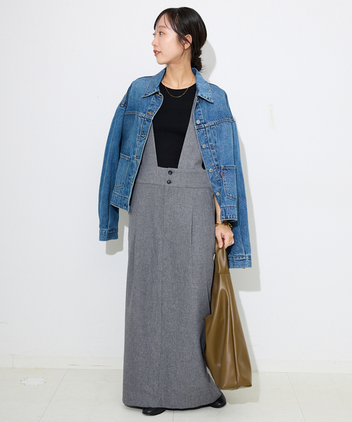 セール】セミツイードサッシュワンピスカート（ワンピース）｜SLOBE