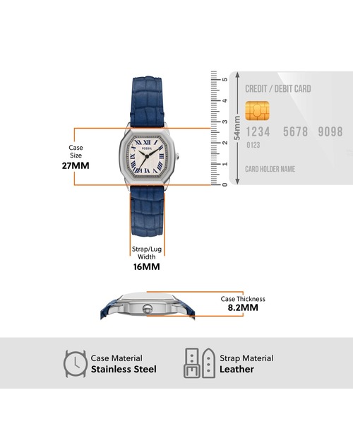 FOSSIL(フォッシル)の「フォッシル 腕時計 レディース アナログ レザー ES5425(アナログ腕時計・レディース・ブルー・FREE)」の5枚目の写真