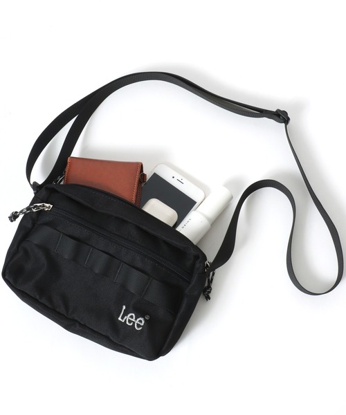Lee（リー）の「Lee/リー 撥水 ロゴ ワンポイント刺繍 テープ付き スクエアショルダーバッグ/レディース メンズ（ショルダーバッグ・レディース・グレー/ブラック/カーキ/ベージュ・FREE）」の10枚目の写真