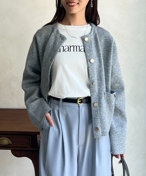 Chez toi（シェトワ）の「軽ニットカーディガン（カーディガン/ボレロ・レディース・ブラック/グレー/ブルー・FREE）」の20枚目の写真