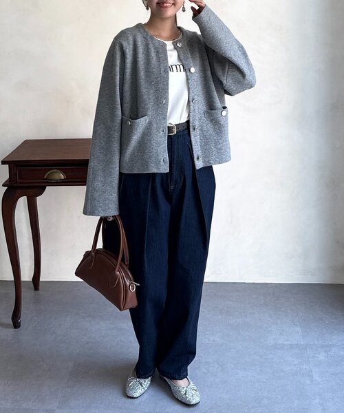 Chez toi（シェトワ）の「軽ニットカーディガン（カーディガン/ボレロ・レディース・ブラック/グレー/ブルー・FREE）」の16枚目の写真