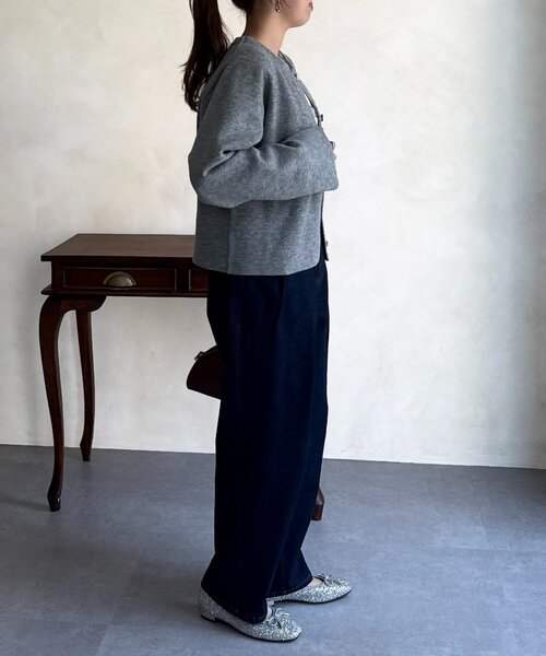 Chez toi（シェトワ）の「軽ニットカーディガン（カーディガン/ボレロ・レディース・ブラック/グレー/ブルー・FREE）」の17枚目の写真