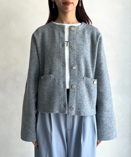 Chez toi（シェトワ）の「軽ニットカーディガン（カーディガン/ボレロ・レディース・ブラック/グレー/ブルー・FREE）」の10枚目の写真