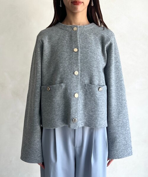 Chez toi（シェトワ）の「軽ニットカーディガン（カーディガン/ボレロ・レディース・ブラック/グレー/ブルー・FREE）」の11枚目の写真