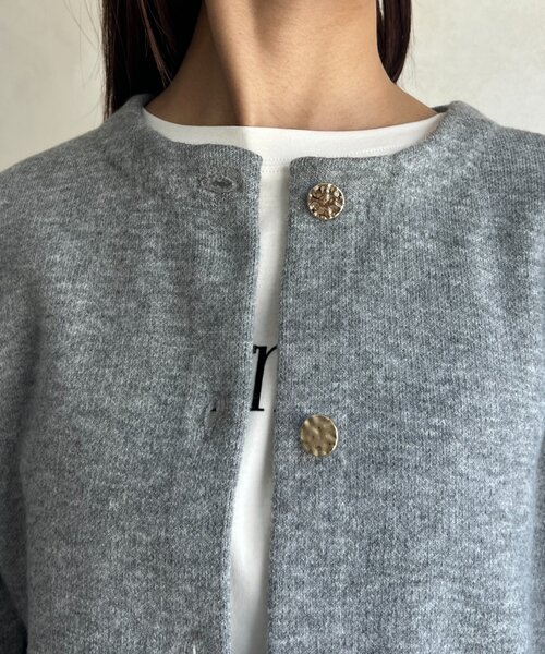 Chez toi（シェトワ）の「軽ニットカーディガン（カーディガン/ボレロ・レディース・ブラック/グレー/ブルー・FREE）」の4枚目の写真