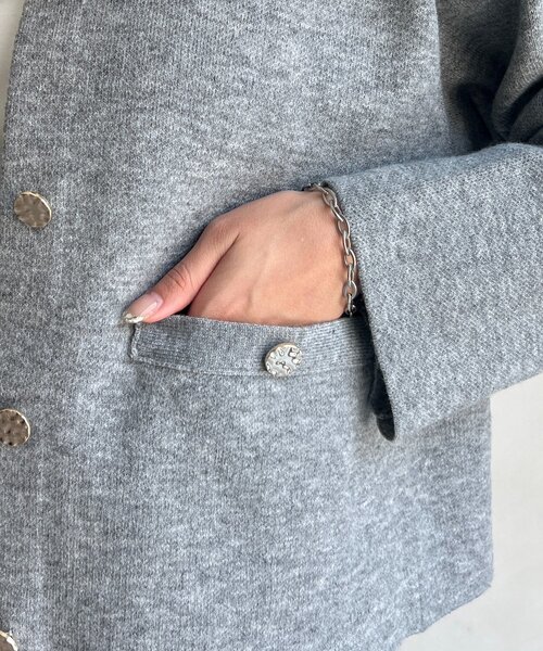 Chez toi（シェトワ）の「軽ニットカーディガン（カーディガン/ボレロ・レディース・ブラック/グレー/ブルー・FREE）」の7枚目の写真