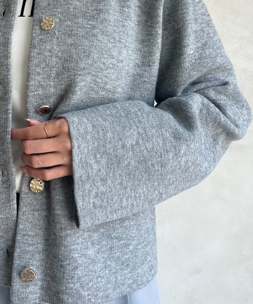 Chez toi（シェトワ）の「軽ニットカーディガン（カーディガン/ボレロ・レディース・ブラック/グレー/ブルー・FREE）」の8枚目の写真