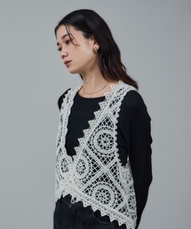 SALON adam et rope' | エンブロイダリーレースジレ(ベスト)
