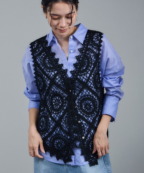 セール】エンブロイダリーレースジレ（ベスト）｜SALON adam et rope