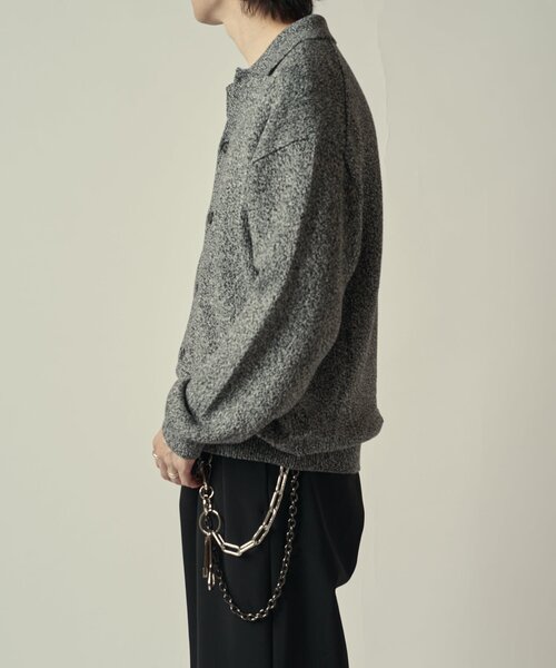 Lui's（ルイス）の「撚杢カーディガン（カーディガン/ボレロ・メンズ・グレー/ブラック・S/M）」の4枚目の写真