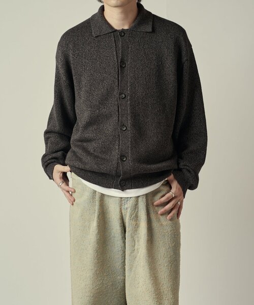 Lui's（ルイス）の「撚杢カーディガン（カーディガン/ボレロ・メンズ・グレー/ブラック・S/M）」の10枚目の写真