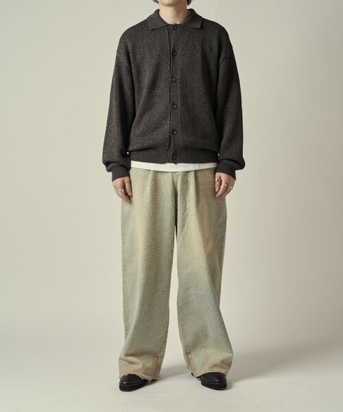 Lui's（ルイス）の「撚杢カーディガン（カーディガン/ボレロ・メンズ・グレー/ブラック・S/M）」の13枚目の写真