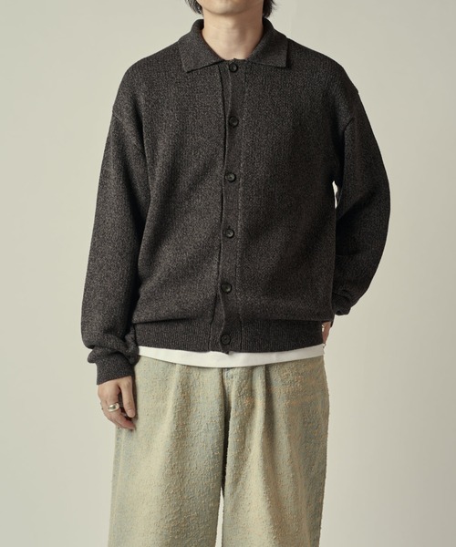 Lui's（ルイス）の「撚杢カーディガン（カーディガン/ボレロ・メンズ・グレー/ブラック・S/M）」の2枚目の写真