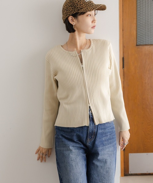 セール】WZIPリブカーディガンLS 583233（カーディガン/ボレロ