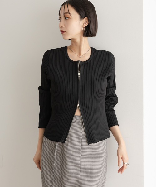 LOWRYS FARM（ローリーズファーム）の「ＷＺＩＰリブカーディガンＬＳ  583233（カーディガン/ボレロ・レディース・ブラック/ブルー/レッド/アイボリー・LONG/SHORT）」の21枚目の写真