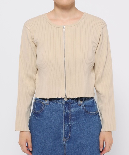 LOWRYS FARM（ローリーズファーム）の「ＷＺＩＰリブカーディガンＬＳ  583233（カーディガン/ボレロ・レディース・ブラック/ブルー/レッド/アイボリー・LONG/SHORT）」の22枚目の写真