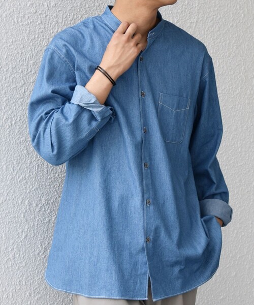 glamlips デニムシャツ ライトブルー 新品未使用品 セール】 【WEB限定】SHIPS any:〈洗濯機可能〉デニム シーム バンド
