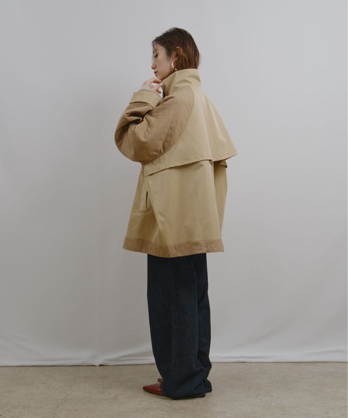 キルティング切り替えスタンドカラービッグアウター Palm Riche│Eimee