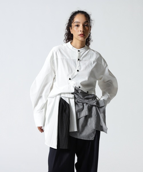 セール】UN3D./アンスリード/PATTERN MIX SHIRT/パターンミックス