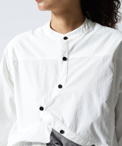 UN3D.レースアップシャツ☆ブラウス トップス☆アンスリード UN3D.（アンスリード） ブラウス シャツ DECONSTRUCTION DOCKING SHIRT