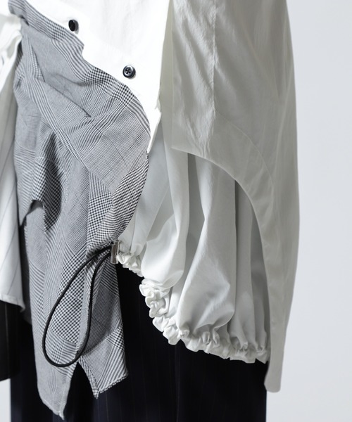シャツ+ブラウス(半袖+袖なし) Un3d. PATTERN MIX SHIRT UN3D.（アンスリード）の「PATTERN MIX SHIRT / パターンミックス