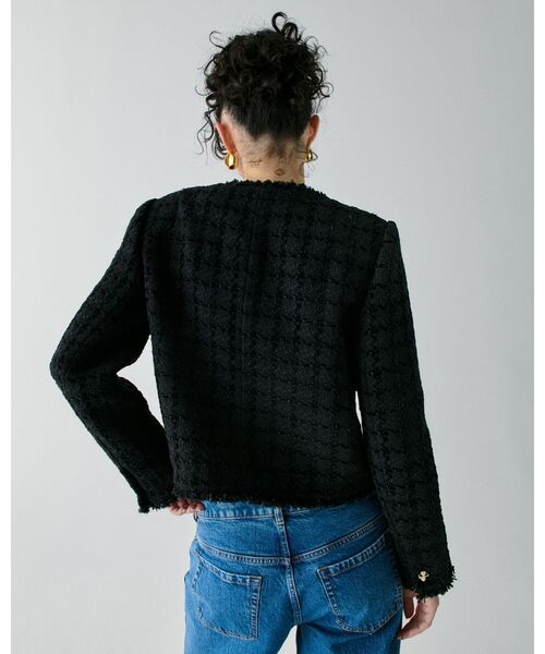 kate spade new york（ケイトスペード ニューヨーク）の「ツイード ジャケット（ノーカラージャケット・レディース・ブラック・4/2/0）」の2枚目の写真