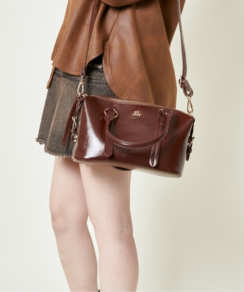 セール】《高見えレザー風×万能サイズ》エレガンス2WAYボストン