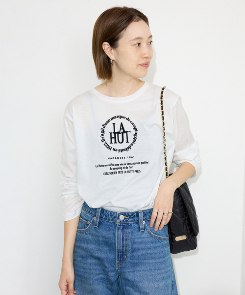 SLOBE IENA(スローブイエナ)の「La Hutte/ラ ユット SLOBE別注 ロンTEE(Tシャツ/カットソー・レディース・ホワイト×ホワイト/ホワイト/ホワイト系その他・FREE)」の7枚目の写真