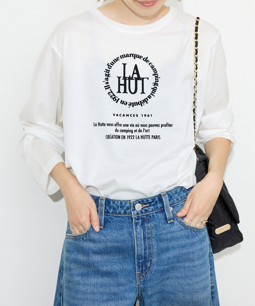 SLOBE IENA(スローブイエナ)の「La Hutte/ラ ユット SLOBE別注 ロンTEE(Tシャツ/カットソー・レディース・ホワイト×ホワイト/ホワイト/ホワイト系その他・FREE)」の10枚目の写真