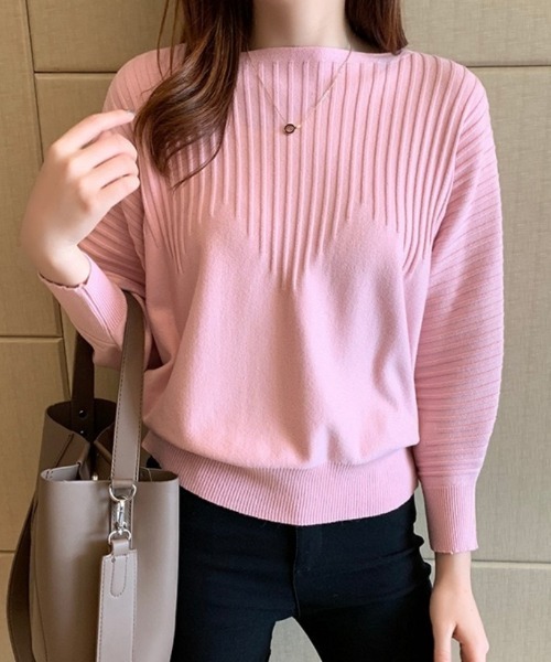 Beststore(ベストストア)の「ニットトップス 薄手ニット ドルマンニット(ニット/セーター・レディース・ベージュ/イエロー/ピンク/レッド/ブルー/ブラック/グレー・FREE)」の6枚目の写真