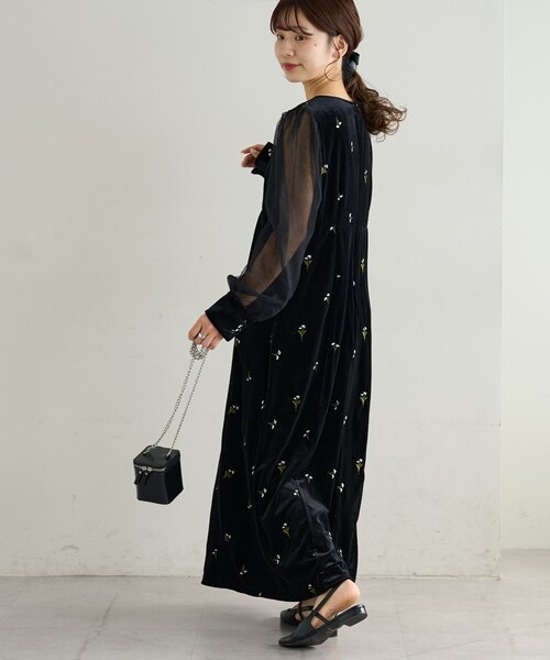 オケージョン】ベロア刺繍ワンピース（ドレス）｜DISCOAT（ディス