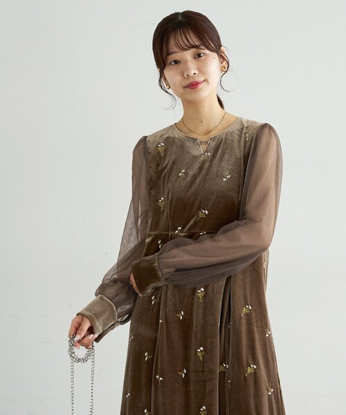 オケージョン】ベロア刺繍ワンピース（ドレス）｜DISCOAT（ディス