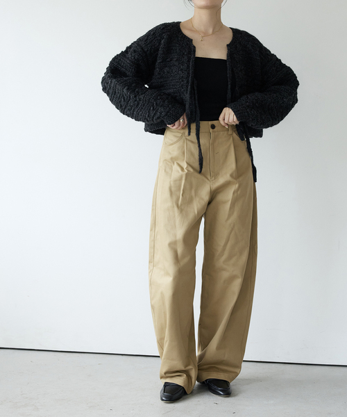 IENA LA BOUCLE（イエナラブークル）の「IENA LA BOUCLE ハイカウントツイルバレルパンツ（その他パンツ・レディース・ベージュ/グリーン・34/36/38/40）」の14枚目の写真