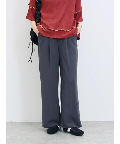 Samansa Mos2 blue(サマンサモスモスブルー)の「ストレートイージーパンツ(その他パンツ・レディース・ピンク/モカ/グリーン/チャコールグレー・F)」の2枚目の写真