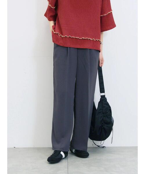 Samansa Mos2 blue(サマンサモスモスブルー)の「ストレートイージーパンツ(その他パンツ・レディース・ピンク/モカ/グリーン/チャコールグレー・F)」の5枚目の写真