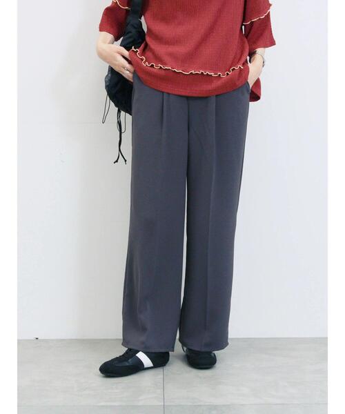 Samansa Mos2 blue(サマンサモスモスブルー)の「ストレートイージーパンツ(その他パンツ・レディース・ピンク/モカ/グリーン/チャコールグレー・F)」の7枚目の写真