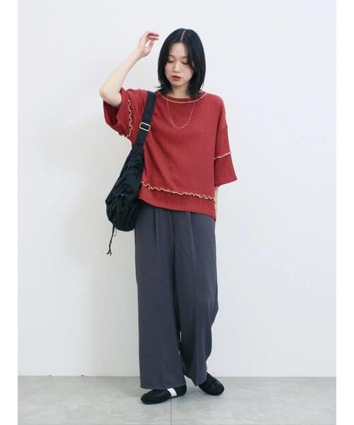 Samansa Mos2 blue(サマンサモスモスブルー)の「ストレートイージーパンツ(その他パンツ・レディース・ピンク/モカ/グリーン/チャコールグレー・F)」の11枚目の写真