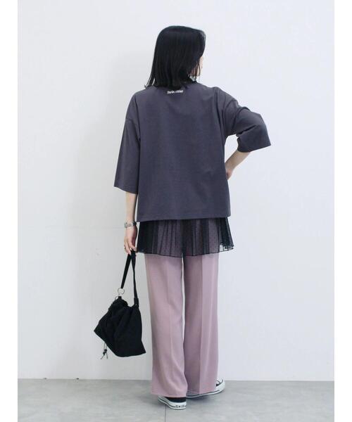 Samansa Mos2 blue(サマンサモスモスブルー)の「ストレートイージーパンツ(その他パンツ・レディース・ピンク/モカ/グリーン/チャコールグレー・F)」の17枚目の写真