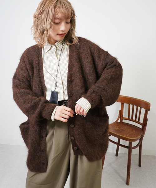 gossara(ゴサラ)の「アルパカ風カーディガン(カーディガン/ボレロ・レディース・チャコール/ブラウン/ライトベージュ/グレイッシュベージュ・FREE)」の22枚目の写真