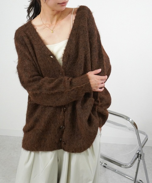 gossara(ゴサラ)の「アルパカ風カーディガン(カーディガン/ボレロ・レディース・チャコール/ブラウン/ライトベージュ/グレイッシュベージュ・FREE)」の21枚目の写真