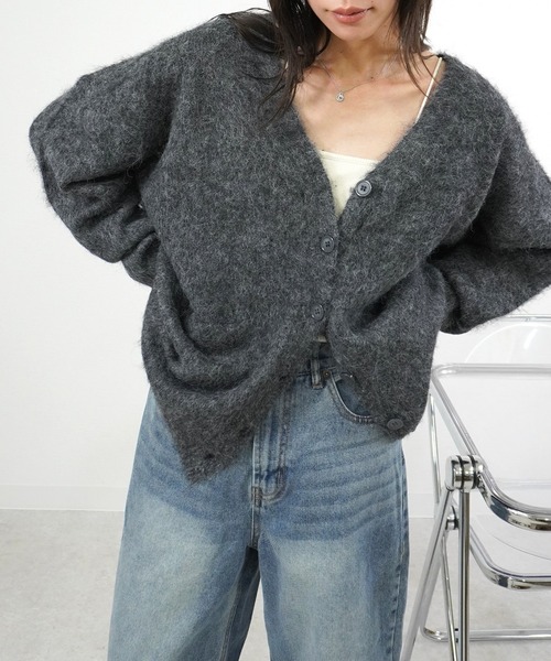 gossara(ゴサラ)の「アルパカ風カーディガン(カーディガン/ボレロ・レディース・チャコール/ブラウン/ライトベージュ/グレイッシュベージュ・FREE)」の5枚目の写真