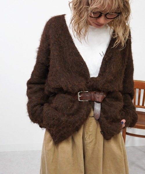 gossara(ゴサラ)の「アルパカ風カーディガン(カーディガン/ボレロ・レディース・チャコール/ブラウン/ライトベージュ/グレイッシュベージュ・FREE)」の7枚目の写真