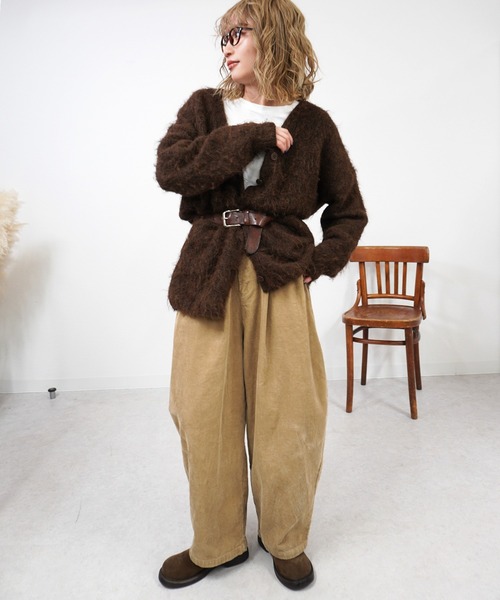 gossara(ゴサラ)の「アルパカ風カーディガン(カーディガン/ボレロ・レディース・チャコール/ブラウン/ライトベージュ/グレイッシュベージュ・FREE)」の8枚目の写真