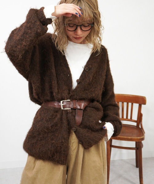 gossara(ゴサラ)の「アルパカ風カーディガン(カーディガン/ボレロ・レディース・チャコール/ブラウン/ライトベージュ/グレイッシュベージュ・FREE)」の10枚目の写真