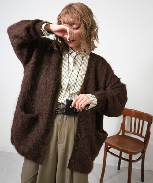 gossara(ゴサラ)の「アルパカ風カーディガン(カーディガン/ボレロ・レディース・チャコール/ブラウン/ライトベージュ/グレイッシュベージュ・FREE)」の11枚目の写真