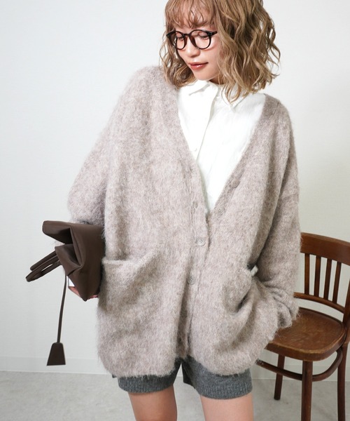 gossara(ゴサラ)の「アルパカ風カーディガン(カーディガン/ボレロ・レディース・チャコール/ブラウン/ライトベージュ/グレイッシュベージュ・FREE)」の14枚目の写真