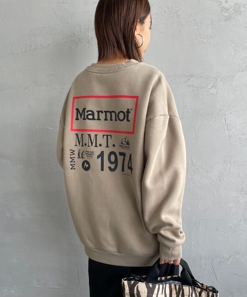 MARMOT（マーモット）の「[Marmot/マーモット] 別注 ヒストリーロゴ バックプリントスウェット（スウェット・レディース・グレー/ベージュ・M/S/XL/L）」の5枚目の写真