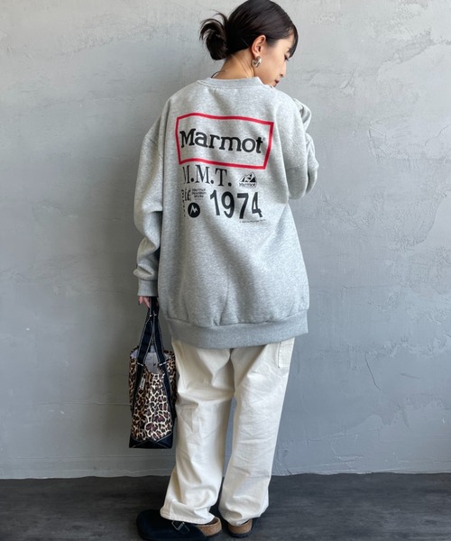 MARMOT（マーモット）の「[Marmot/マーモット] 別注 ヒストリーロゴ バックプリントスウェット（スウェット・レディース・グレー/ベージュ・M/S/XL/L）」の6枚目の写真