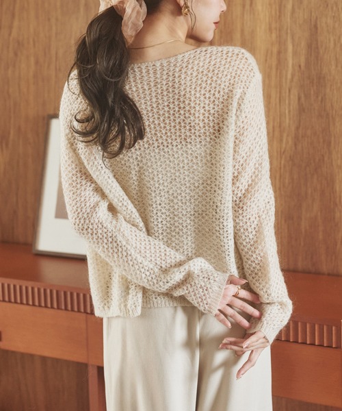 LAULEN(ローレン)の「wool mohair mix knit cardigan /ウールモヘアミックスニットカーディガン(カーディガン/ボレロ・レディース・グレー/ブラック/アイボリー・FREE)」の22枚目の写真