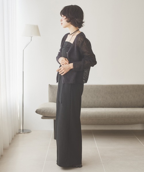 LAULEN(ローレン)の「wool mohair mix knit cardigan /ウールモヘアミックスニットカーディガン(カーディガン/ボレロ・レディース・グレー/ブラック/アイボリー・FREE)」の10枚目の写真